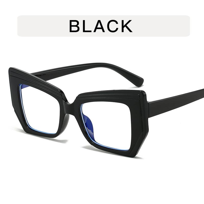 Retro color matching cat eye flat glasses women, European and American ins anti-blue light glasses frame polygonal fashion glasses tide