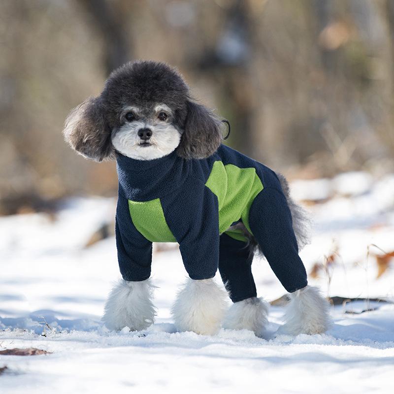 Winter-Overall für Hunde Rückenreißverschluss Warmes Fleece Hunde-Jumpsuit Verstellbar Winddicht Hundekleidung Haustiermantel für männliche weibliche Hunde