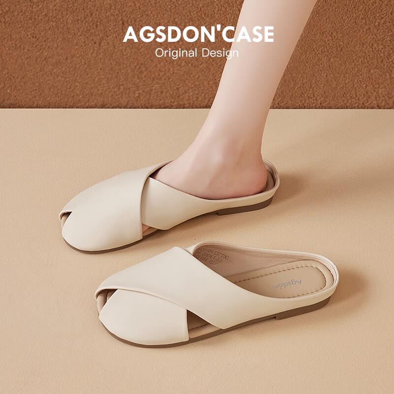 Agsdon Women s Round Toe Cutout Mule Slippers 37