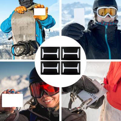 4x Ski Goggle Pass Holders,Ski Passes Protection Clamp Skiing Clips ID Holders for Women Men