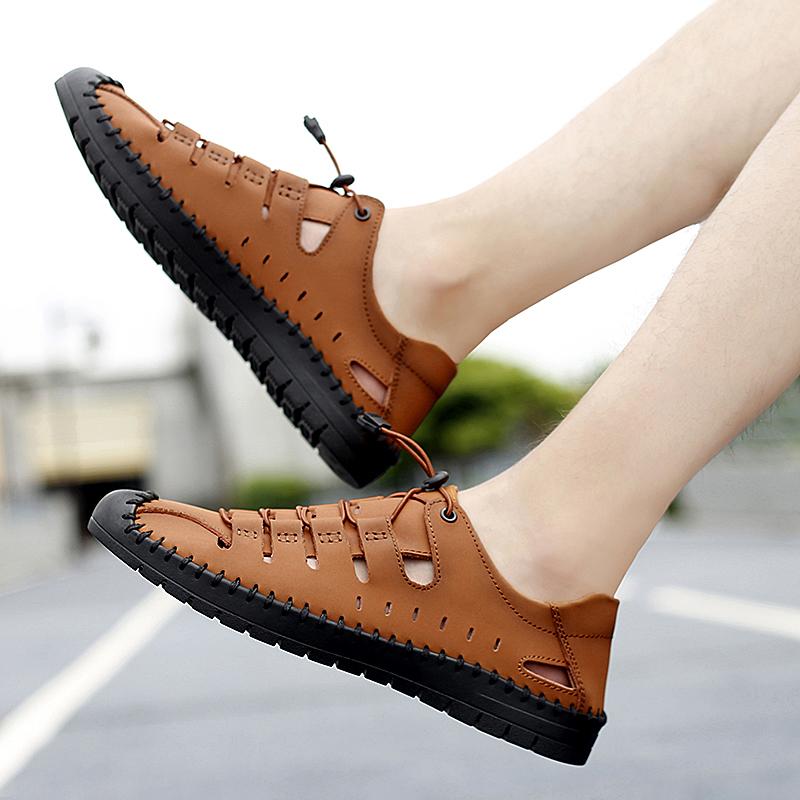 Outdoor Sandals Men Breathable Casual Shoes For Men Summer Beach Sneakers Male Large Size 48 Casual Leather Sandals