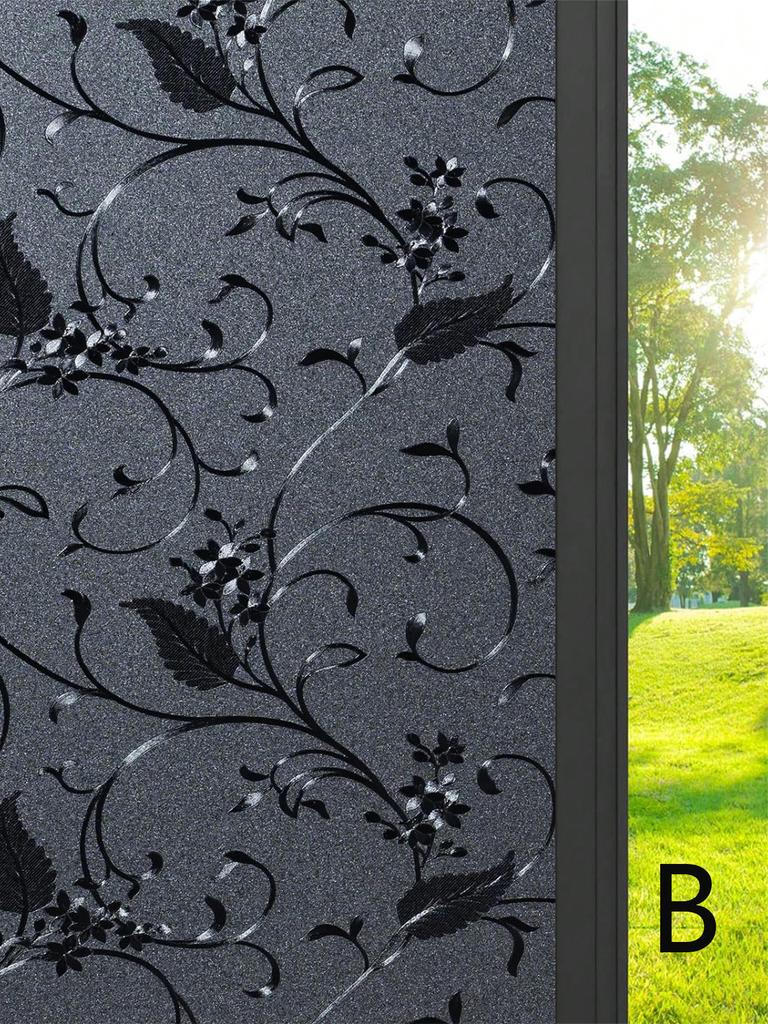 Verdunkelungsfolie für Fenster, Sonnenschutz, Sichtschutz für Fenster aus Glas, abnehmbarer, blickdichter, raumverdunkelnder, dunkler Fensteraufkleber