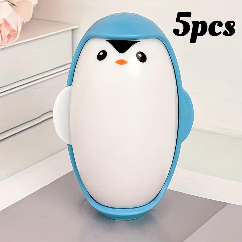 

5pcs Washable Penguin Fabric Lint Roller - Portable Strong Adhesion for Clothes/Pet Hair, Playful Household Lint Remover