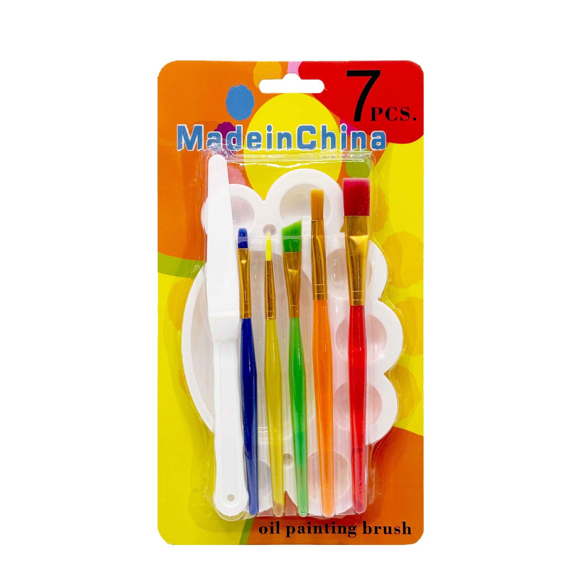 

7pcs, Candy Color, Oil Painting Pen Set, Watercolor Palette, Painting Knife, Children s, Nylon Hair, DIY Art Painting Tool Pack of 1