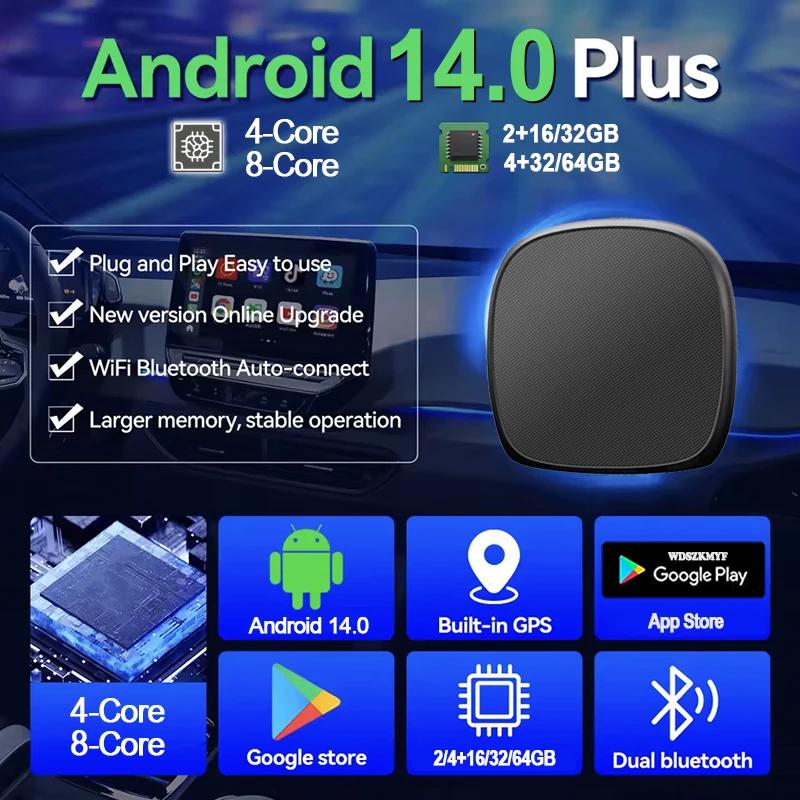 Android 14 Carplay Ai Box Wireless Carplay Android Auto Adapter For Netflix YouTube Free Memory Card For Toyota Mazda Hyundai