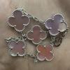 Exquisites Vierblättriges Kleeblatt Armband für Damen Fünf-Blüten Armband Zweiseitiges Natürliches Weißes Perlmutt und Karneol Armband