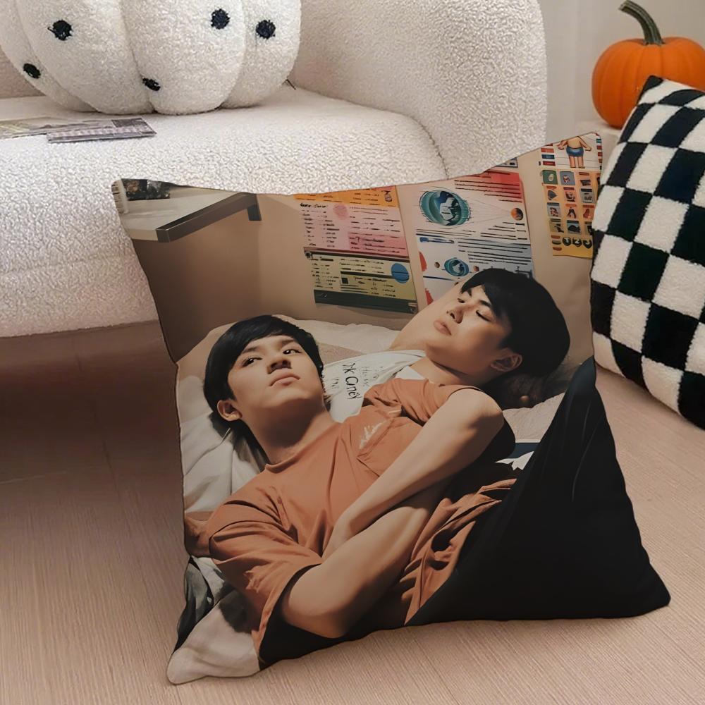 Thai TV drama BBad Buddy Series Cushion Cover Throw Pillow Cover Hidden Button Durable Polyester Chair Cushion