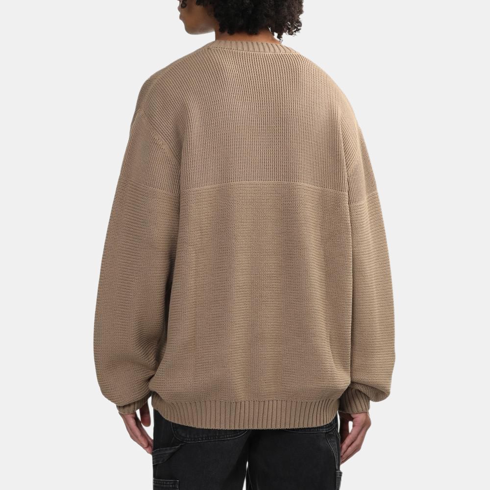 Carhartt WIP Embroidered Logo Solid Color Crew Neck Long Sleeve Pullover Knit Sweater Men Sweater Khaki CHXSWI033884N