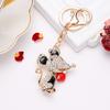 Cute Mouse Keychain Sparkling Rhinestone Mouse Keychain Colorful Enamel Rat Charm with Key Ring Gift for Men Women