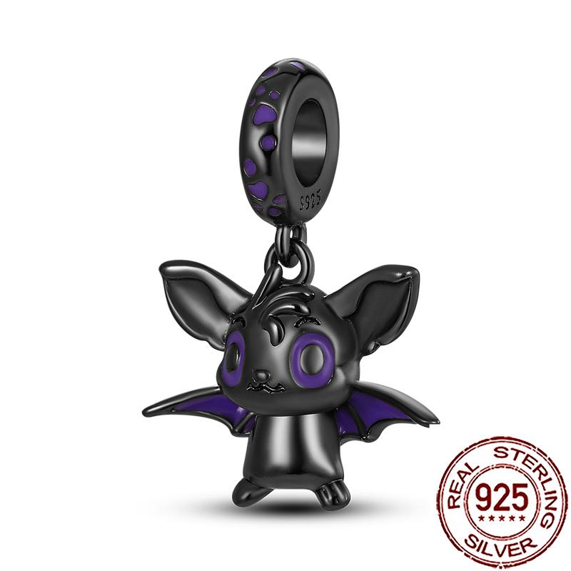 Gothic Charms Copper Pumpkin Calavera Colorida Beads Fit Snake Chain Bracelet Necklace Halloween Women Diy Jewelry