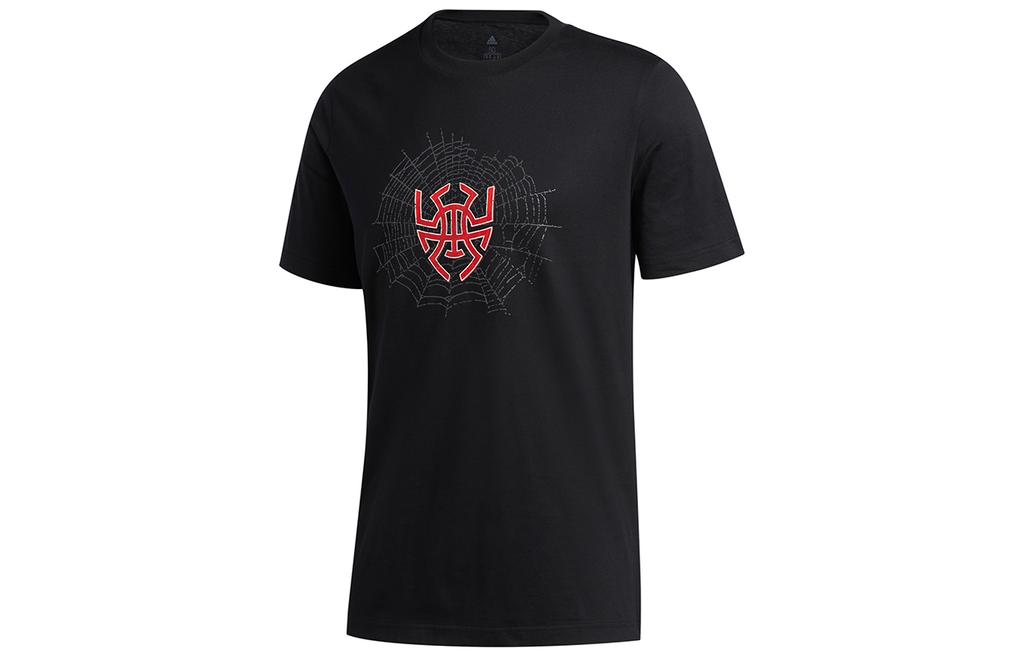 adidas T Shirts Men's Black Crew Neck Moderate Straight Fit GE4126
