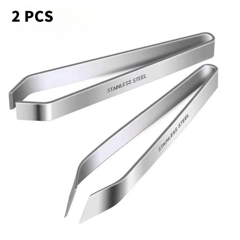 1PCS/2PCS 430 Stainless Steel Fish Bone Tweezers Pincer Clip Puller Remover Tongs Fish Bone Plucking Clamp Kitchen Gadgets Tools