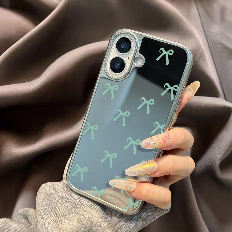 Bow Apple 11promax Mobile Phone Case iPhone11/11 Electroplating 11 Makeup Mirror 11 Case