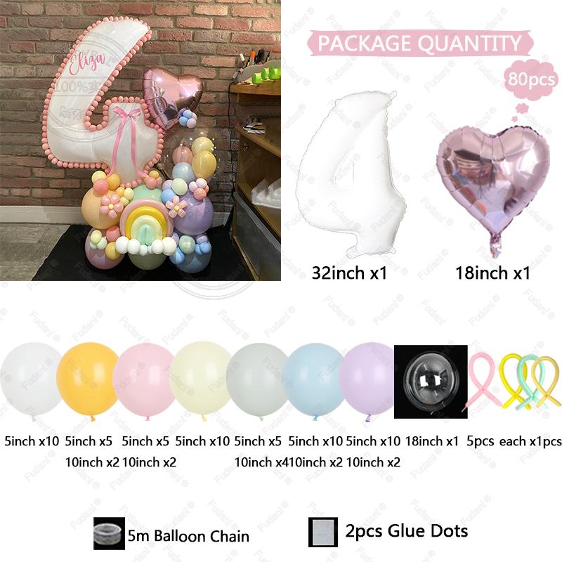 

1set Rainbow Theme Macaron Color Latex Balloons 1-9st Birthday Party Balloons Baby Shower Wedding Party Decoration Supplies other
