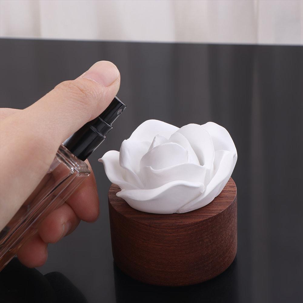 Handmade Flower Aromatherapy Diffuser Wooden Base Gypsum Aromatherapy Dish  Essential Oil