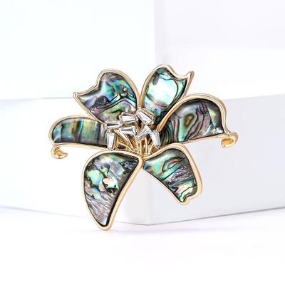 Simple Fashion Alloy Shell Lily Brooch Temperament Versatile Women'S Clothing Corsage Jewelry Pin