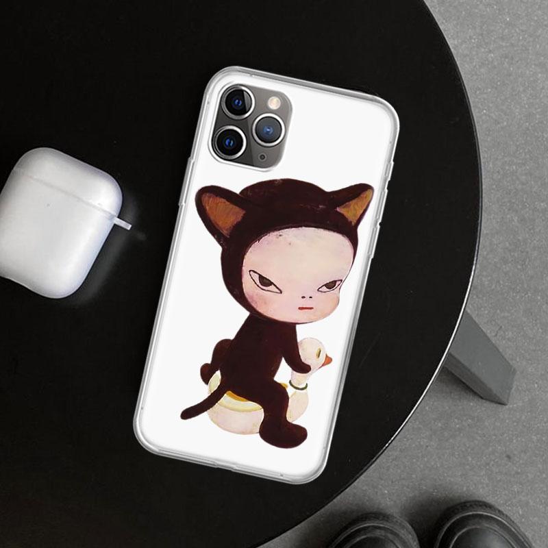 Y-Yoshitomo Nara Telefoonhoesje Cover voor iPhone 11 12 13 Mini 14 15 Plus 16 Pro Max 17 Air 7 8 + SE Kunst Gepersonaliseerde Fundas 11 12 13