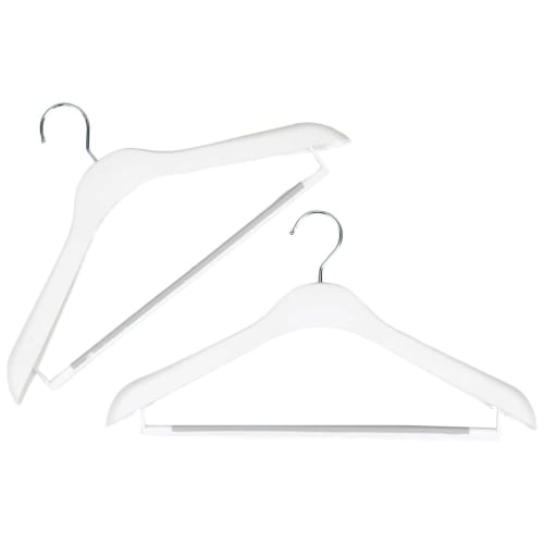 Sawafuji Clothes Hanger Gallery Formal Capella B2P Snow White, 420mm Wide, Set of 2, Slim Fit, Non-Slip Bars for Jackets, Suits, Uniforms, Slacks, and