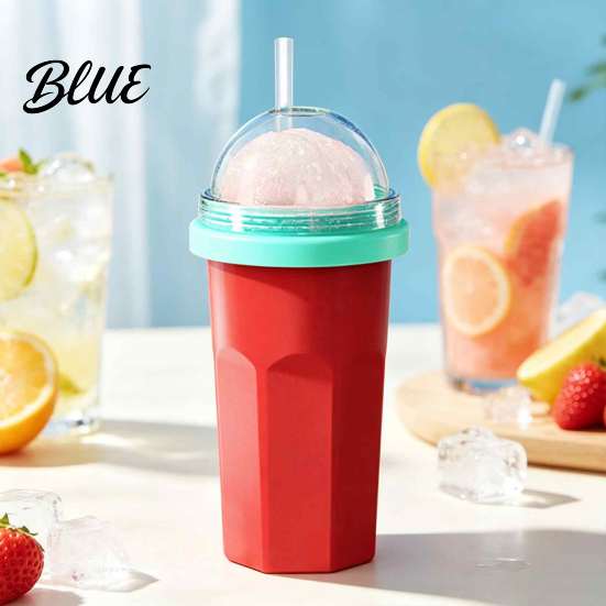 Eenvoudige Bediening Slushy Maker Zelfgemaakte Slushie Beker Vriezer Knijpbeker voor IJsdrankjes Voedselkwaliteit BPA-vrij Siliconen Smoothie Sap Frisdrank Herbruikbaar