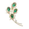 New trendy design sense, high-end Fengling retro brooch temperament elegant leaf corsage crystal pin with jewelry women