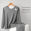 Unisex Wool Silk Thermal Underwear Suit - Winter Seamless Round Neck, German Velvet for Men & Women, Autumn Top & Bottom Set