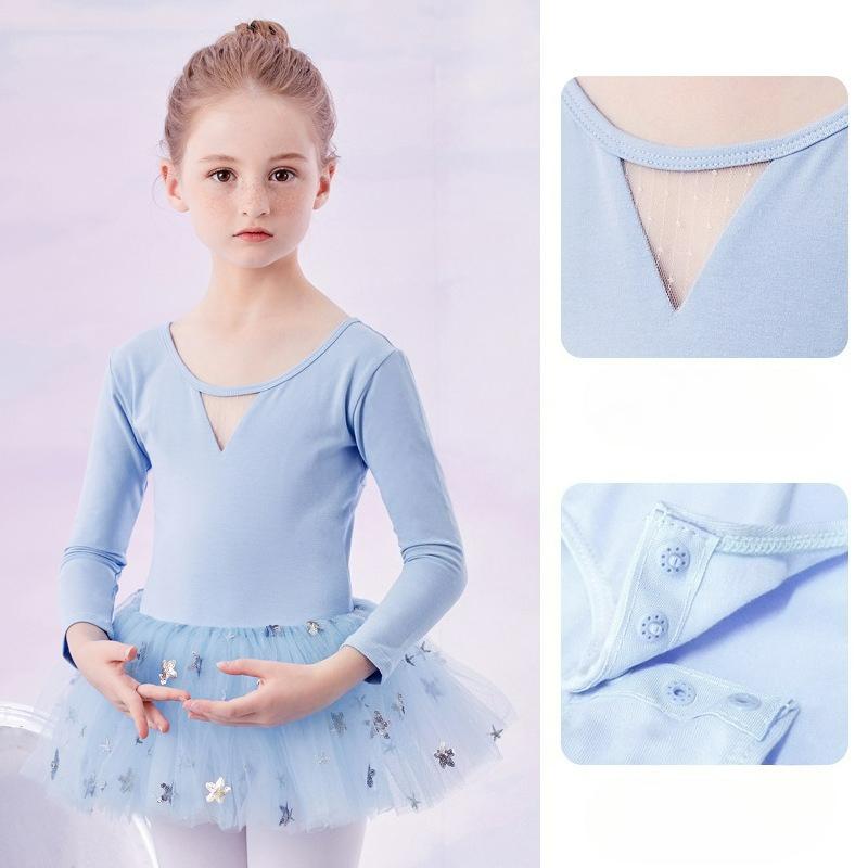 Children's Dance Clothes Girls Spring and Summer Short-sleeved Chinese Dance Clothes Practice Clothes Girls Dance Clothes Tutu Princess Dress