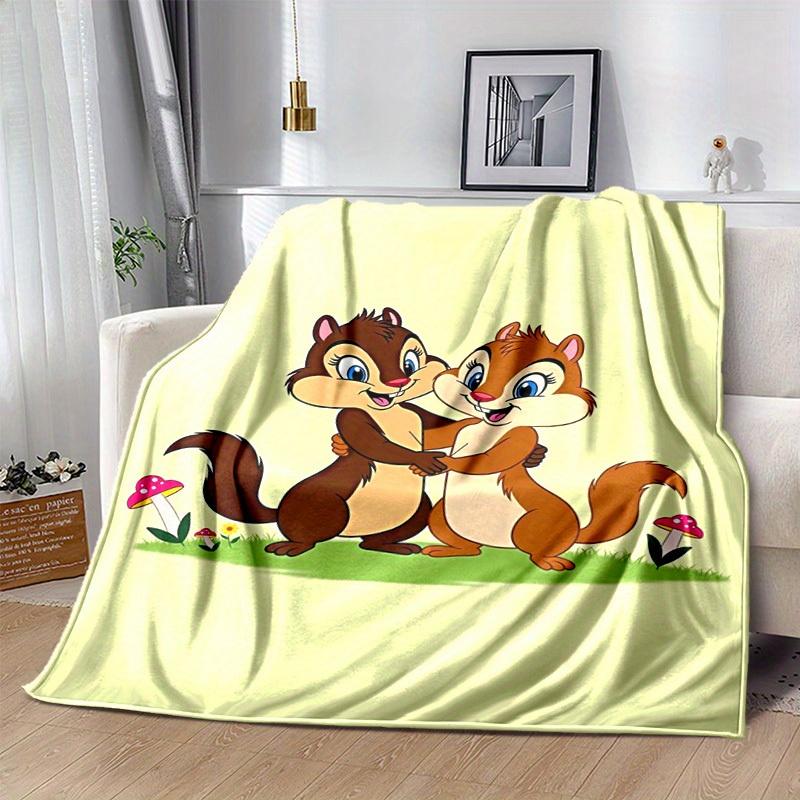 1pc. Cute Cartoon Chipmunks Blanket, Soft and Warm Home Decor Gift for All Seasons, Perfect for Couch, Bed, or Any Room Decoration, Ideal Present for