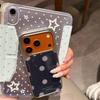 Korean retro denim pattern polka dots are suitable for Apple 16/17Pro Epoxy water condensation mobile phone case IP15 niche 14 sets