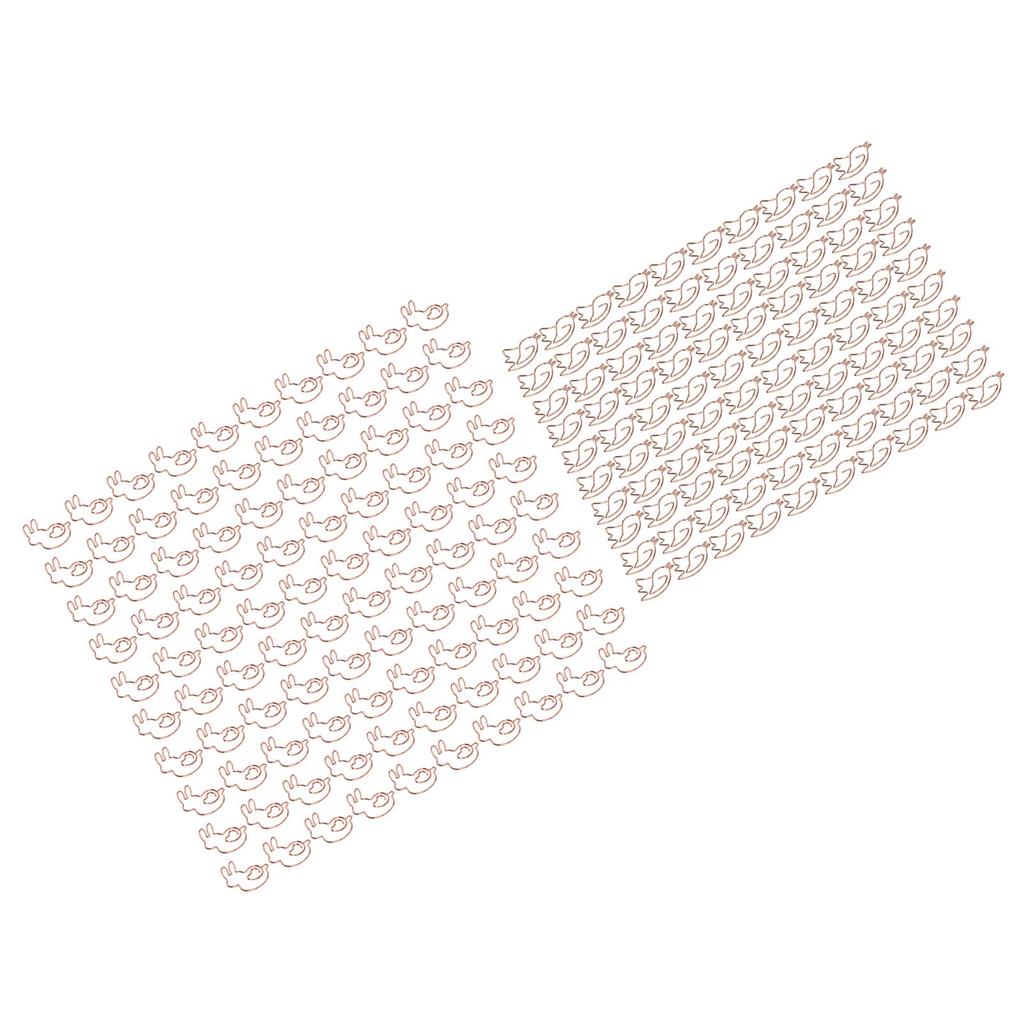 100PCS Paper Clips Portable Cute Animal Shape Electroplating  Gold Metal Paper Clip Box Office S