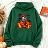 Vintage Halloween Skeleton Hoodie Unisex Cute Black Cat Pumpkin Coffee Graphic Pullover Women Men Spooky Season Y2k Sweatshirt