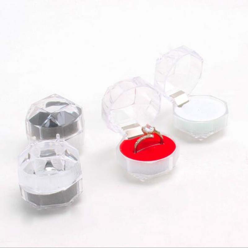 20 Pcs Sale Jewelry Packaging Box Ring Earring Cases Acrylic Transparent Wedding Packaging Woman Jewelry Box Cheap Wholesale