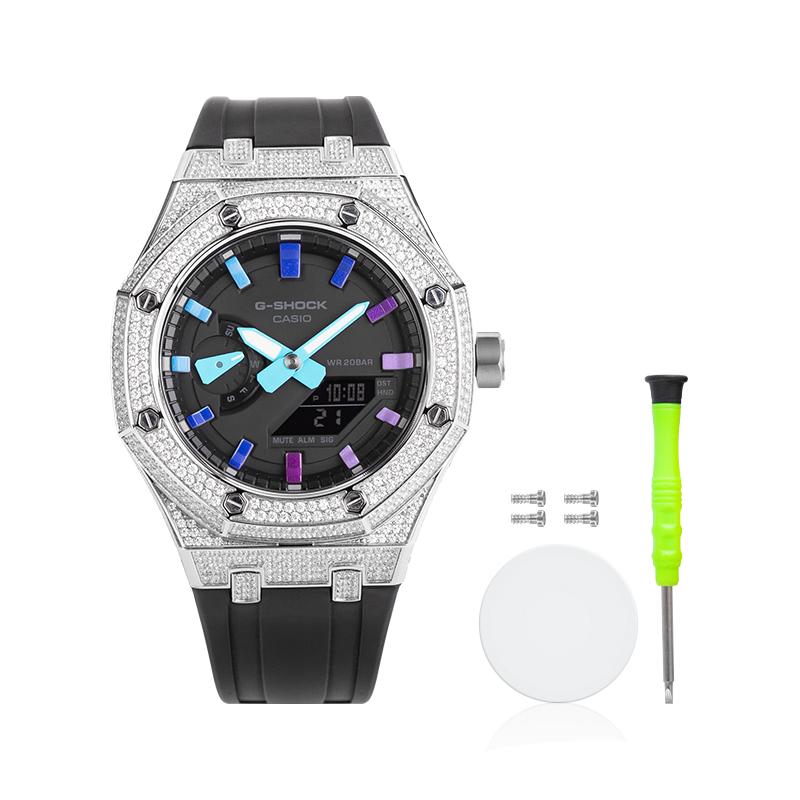 

CASIO Custom Collection Quartz Movement Resin Strap Watch Unisex Black Dial GA-2100-1A1(Team788--)