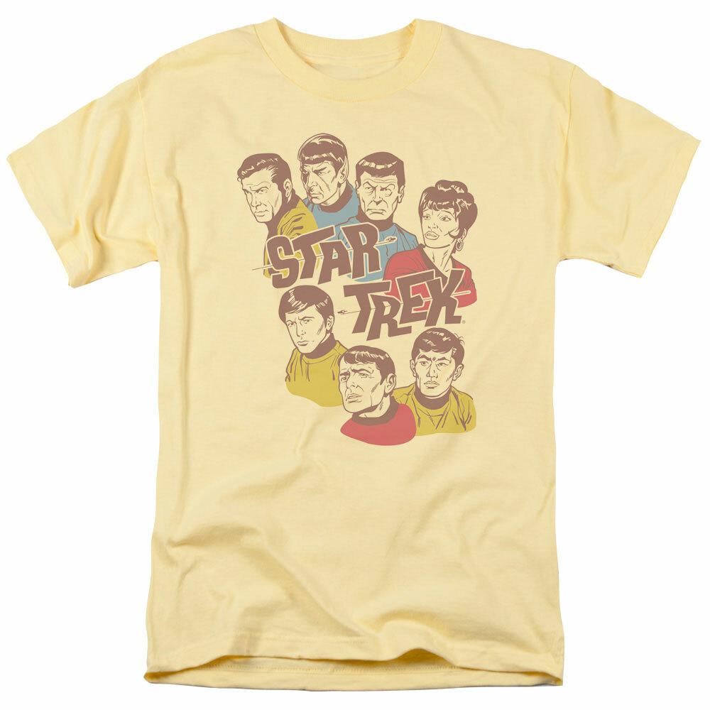 26 Star Trek Retro Illustrated Crew T Shirt Licensed Sci-Fi TV Classic Tee Banana Unisex T-Shirt L