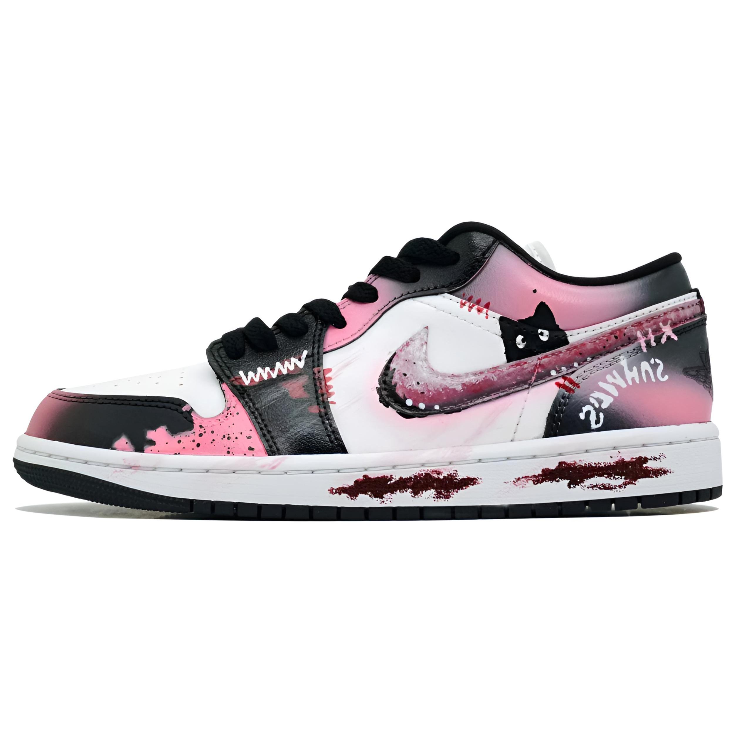 

Jordan Air Jordan 1 Cat Ning Abrasion Resistant Low top Vintage Basketball Shoes Unisex DC0774-101(Team1321-) 37.5