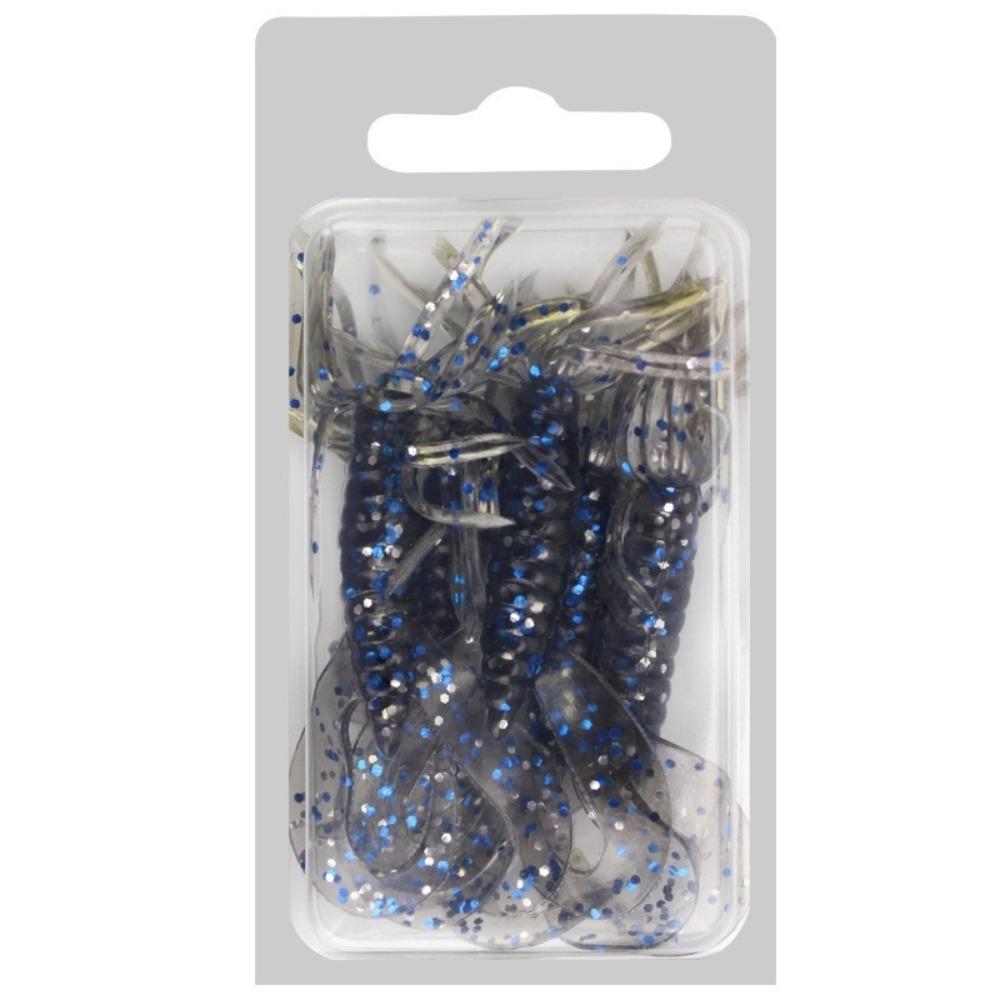 5/10pcs Worm Shape Fishing Lure 1.8g Weight Grub Double Tail Buzz Jig Head Hook  Bass Fishing