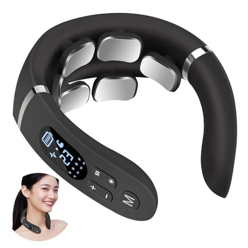 

[New for 2026] Neck Care Relaxation Device with 6 Heat Pads, Dual Heating Effects of EMS and TENS, 12 Modes, 22 Intensity Levels, Quiet and Lightweigh