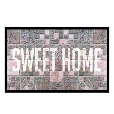 [P6545] - Gray 'Sweet Home' Indoor Rug - 60x40 Cm