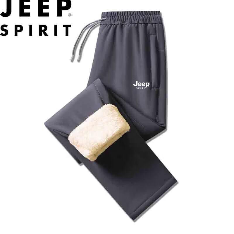 

JEEP SPIRIT Мужские повседневные брюки прямого кроя на подкладке из овечьего бархата 4XL