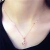 Purple Gold Inlaid Zircon Smart Shiny Pendant Rose Gold Plated Necklace Simple Fashion Jewelry Women'S