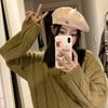 Autumn And Winter Metal Standard Wool Beret Female Korean Version Literary And Retro Painter Hat Showing Face Small Cloud Hat