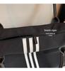 2025 Women's Sporty Korean Striped Minimalist Tote Bag - Large Capacity, Versatile for Travel & Casual Use