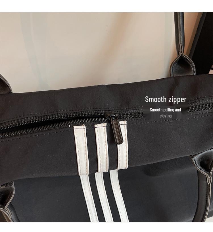 2025 Women's Sporty Korean Striped Minimalist Tote Bag - Large Capacity, Versatile for Travel & Casual Use