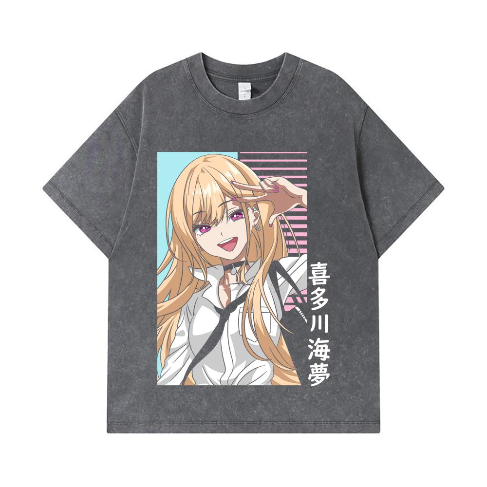 275 GSM Washed T-shirts 100% Cotton My Dress Up Darling V2 Print Unisex Heavy Cotton T Shirt