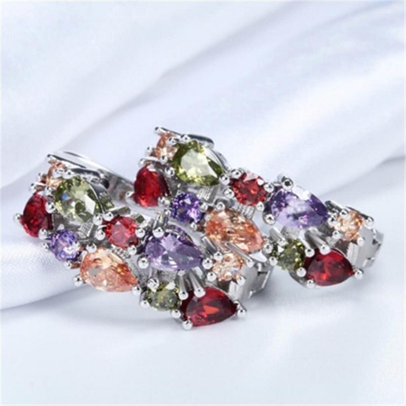 Beliebte Einzigartige Strass Kristall Ohrstecker für Damen Schlanker U-förmiger Ohrclip Zirkonia Creolen Mode