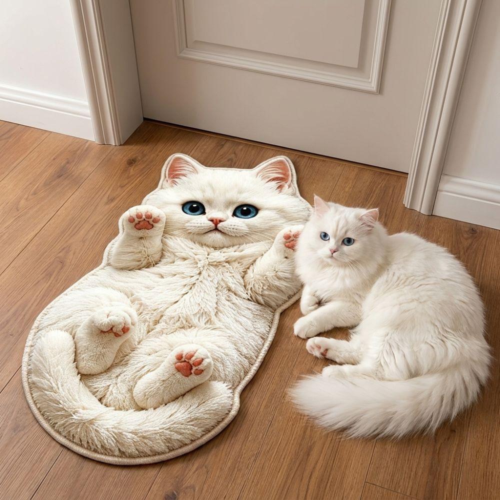 Non-Slip Cat-Shaped Area Rug Anti-fouling Cartoon Carpet Soft Home Decor Carpet  Living Rooms