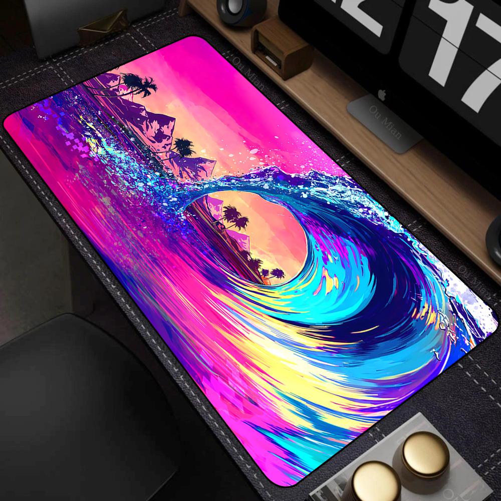 Tappetino per Mouse Giapponese La Grande Onda di Kanagawa Grande Computer Ufficio Gioco Tappetini per Tavolo XL Gomma HD Tappetini per Mouse da Gioco Tappetino Lungo per Scrivania