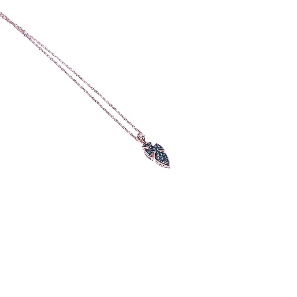 Mezmic Blue Diamond Ruby Cross Gold Necklace