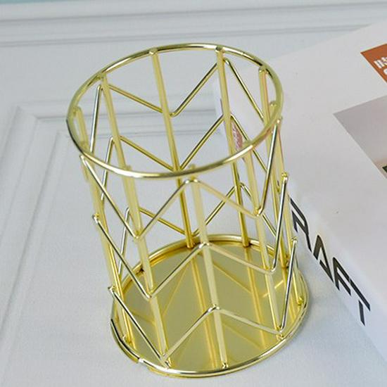 Multi-Function Iron Pen & Makeup Brush Holder - Desktop Storage Basket