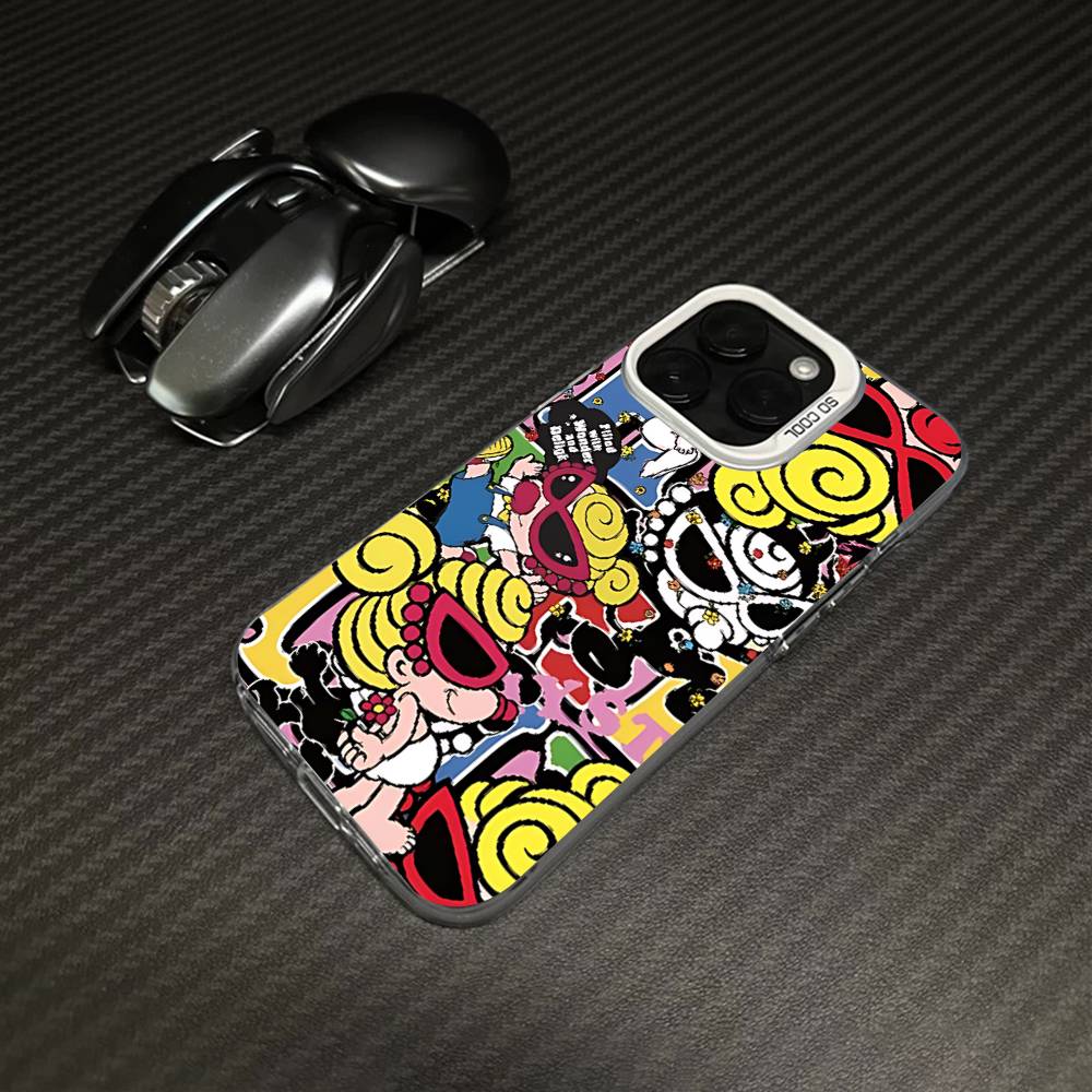 Japan Fashion H-Hysteric M-Mini For iPhone 17 16 15 14 13 12 11 Pro Max Plus Matte Color Back Phone Cover