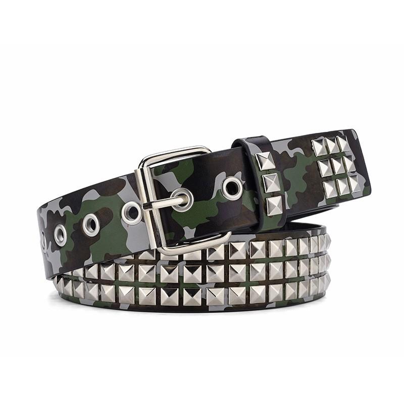 New Square Bead Rivet Belt for Women, Heavy Metal Belt for Men and Women, Y2K European and American Punk Rock Jeans Belt